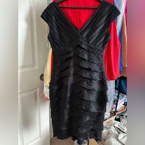 Classic black dress, tight shape